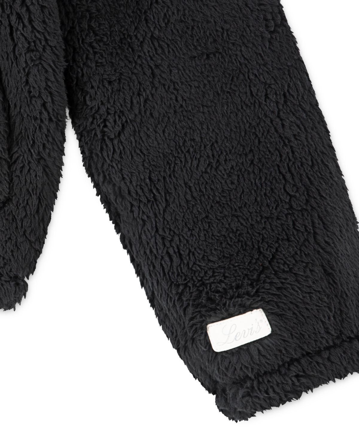 Shop Levi's Little Girls Meet And Greet Sherpa Half-zip Sweatshirt In Jet Black