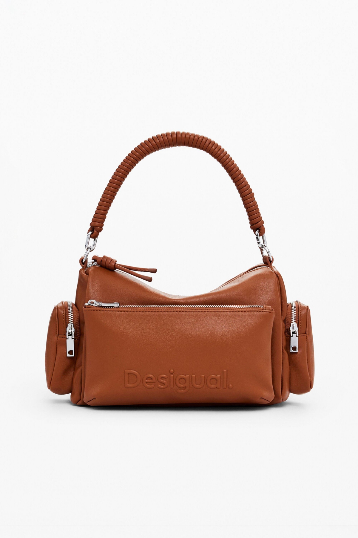 Women's Handbag with pockets - Camel
