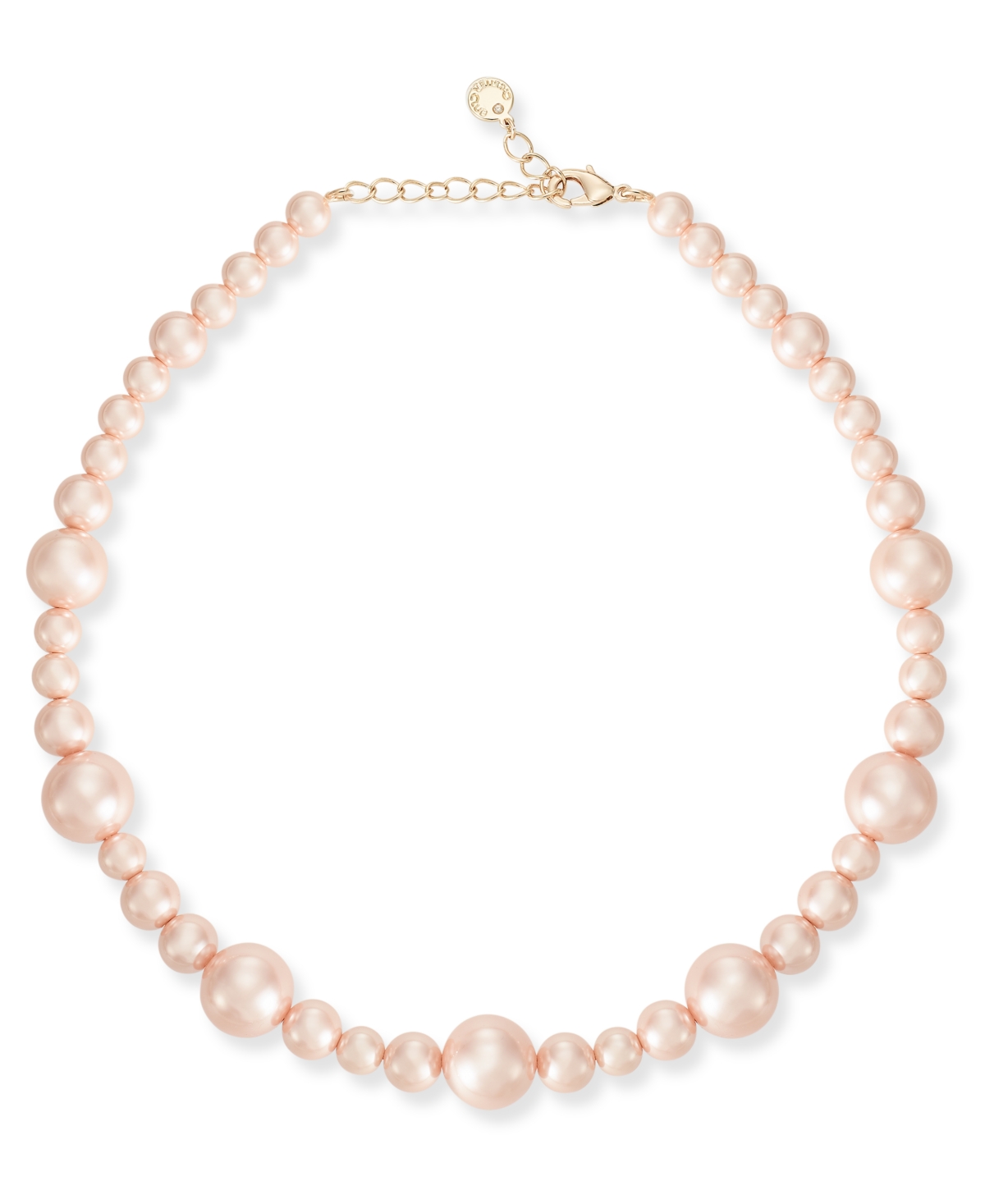 Gold-Tone Pink Imitation Pearl All-Around Necklace, 17" + 2" extender, Exclusively at Macy's - Gold