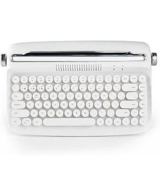 ACTTO B303 Wireless Keyboard, Retro Bluetooth Aesthetic Typewriter Style Keyboard with Integrated Stand for Multi-Device