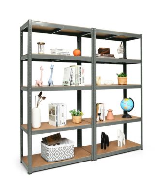 72'' Metal 5-Tier Garage Storage Rack Shelf Adjustable Freestanding