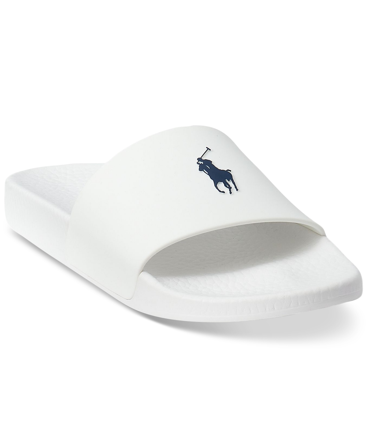 Polo Ralph Lauren Signature Pony Slide In White,navy