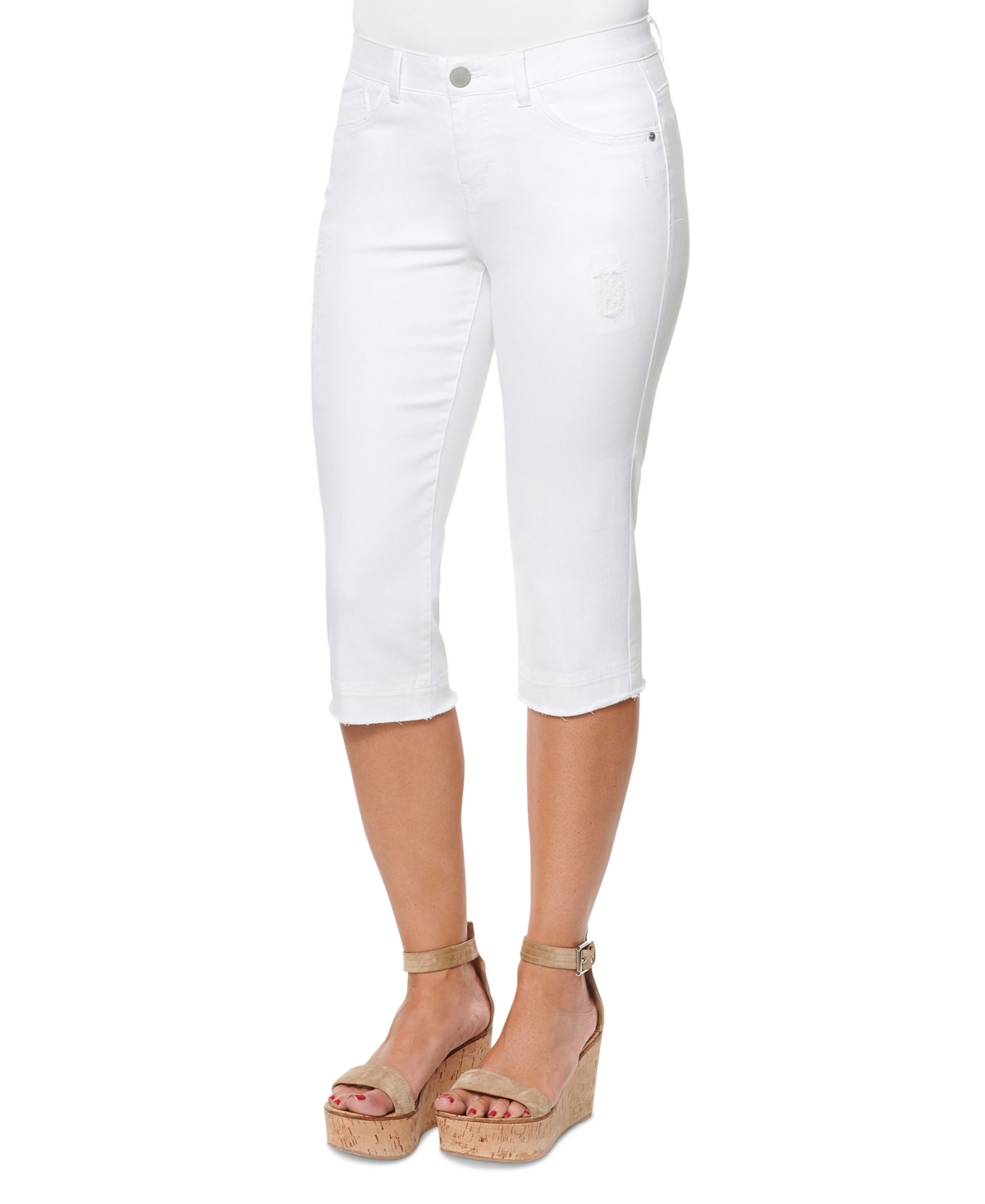 Democracy Skimmer Capri Pants In Optic White In Optic White