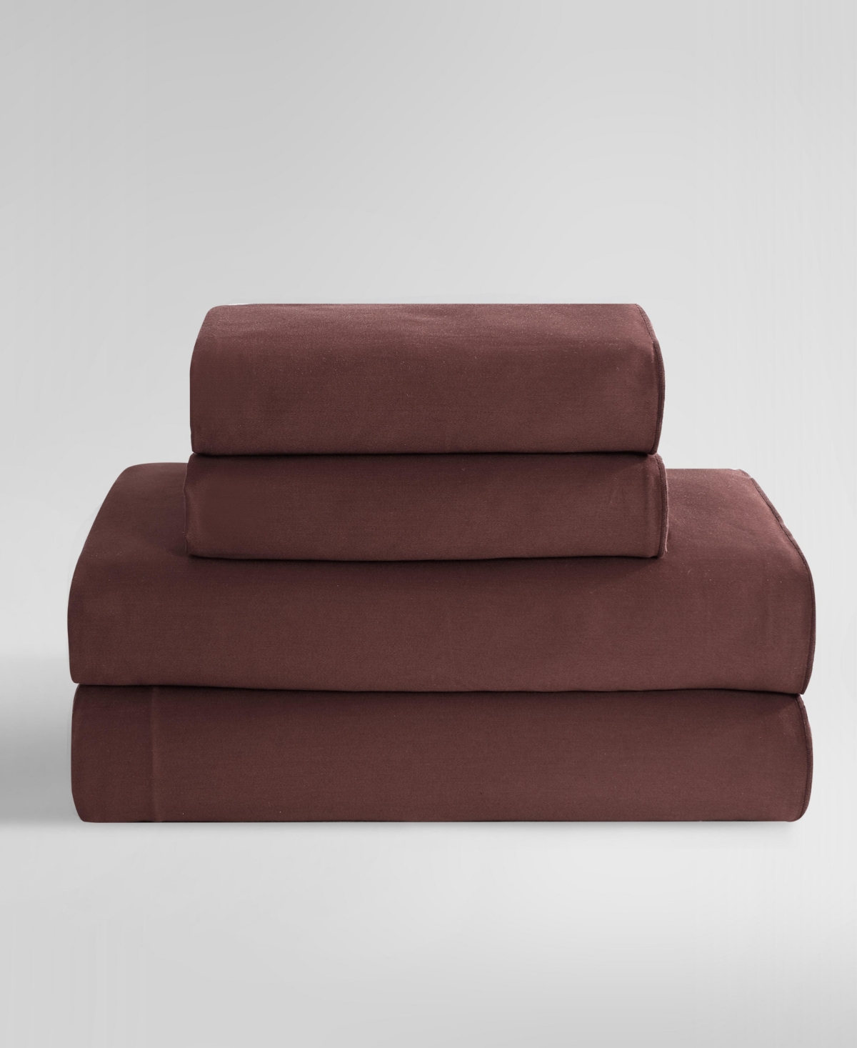 Calvin Klein Pearl Edge 300 Thread Count Cotton Sateen 4-pc. Sheet Set, Queen In Garnet