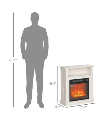 27" Electric Fireplace Heater with Mantel & Remote Control,