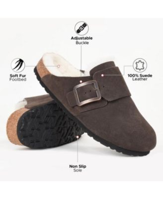 - Atlas Fur Genuine Leather Fur Lined Clogs for Women with Arch Support