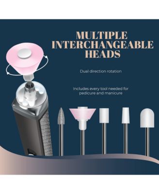 RECHARGEABLE SALON STYLE MANICURE SET WITH LED LIGHT