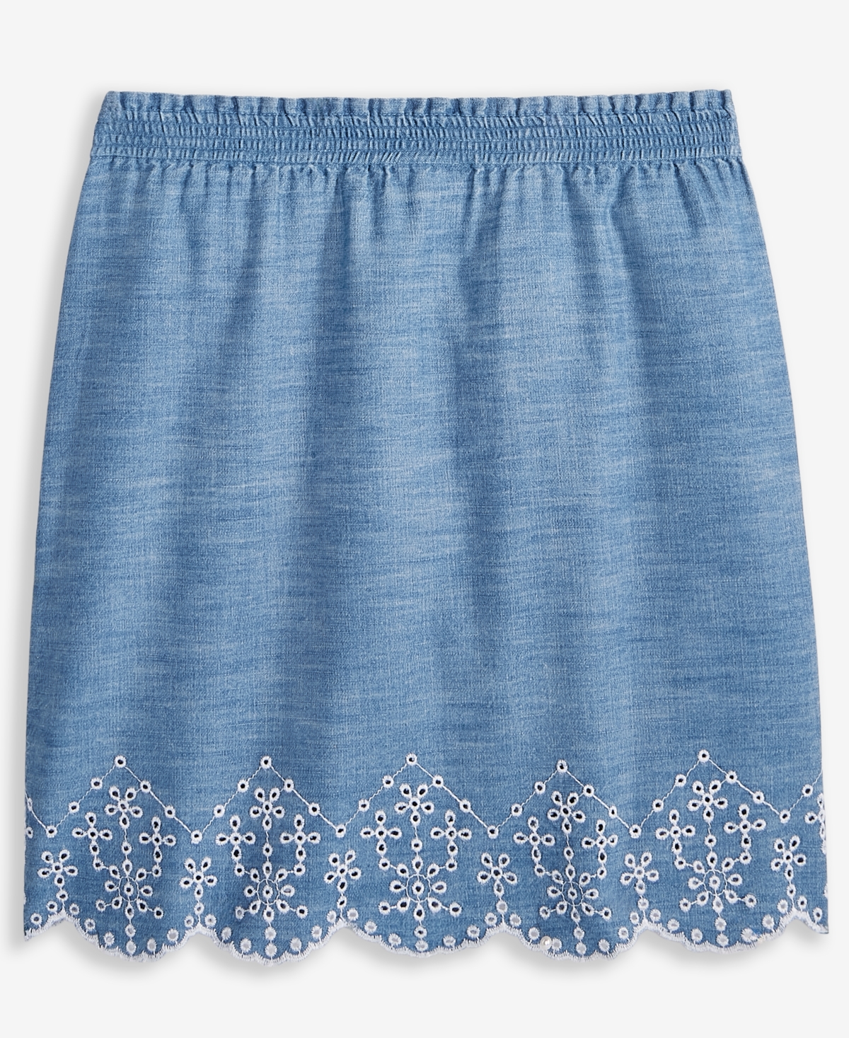 Shop Epic Threads Kid Girl Eyelet-trim Chambray Skirt, Exclusively At Macy's In Lt Medium