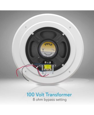 8" In-Wall / Ceiling Commercial PA Speaker with 100V Transformer Tap, 200W Max Power Output