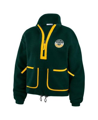 Women's Green Green Bay Packers Polar Fleece Half-Zip Jacket