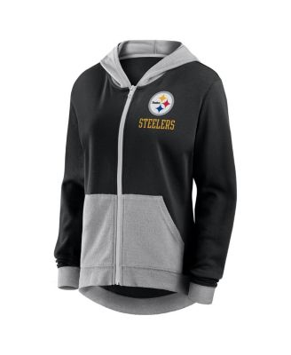 Women's Black Pittsburgh Steelers Hit It French Terry Full-Zip Hoodie