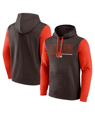 Fanatics - Men's Brown/orange Cleveland Browns Outline Pullover Hoodie