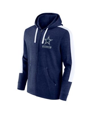 Men's Heather Navy White Dallas Cowboys Gains Full-Zip Hoodie