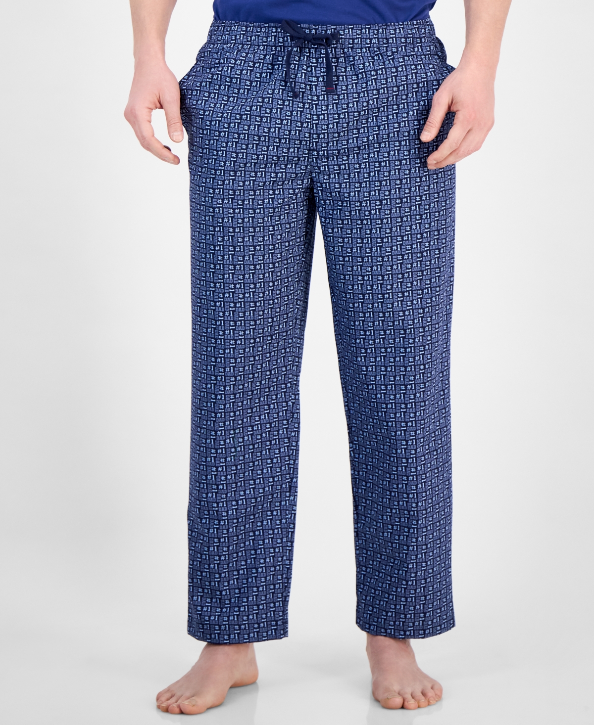 Men's Number One Dad Pajama Pants, Exclusively at Macy's - Navy Blue