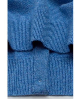 Women's 100% Cashmere Button Front Long Sleeve Crewneck Cardigan Sweater