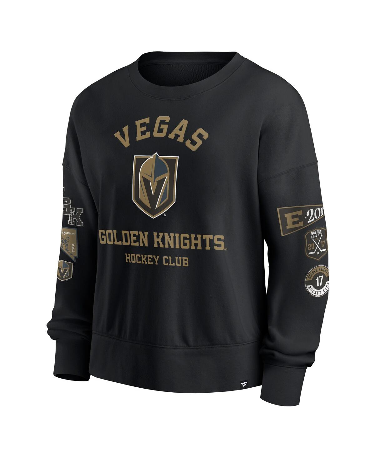 Fanatics Women's Black Vegas Golden Knights Go Team Pullover Sweatshirt In Black