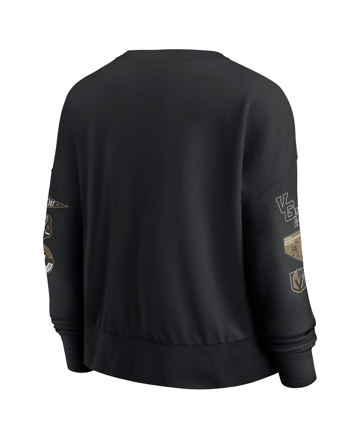 Fanatics Women's Black Vegas Golden Knights Go Team Pullover Sweatshirt In Black