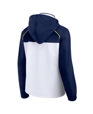 Women's White Michigan Wolverines Full-Zip Anorak Hoodie Jacket