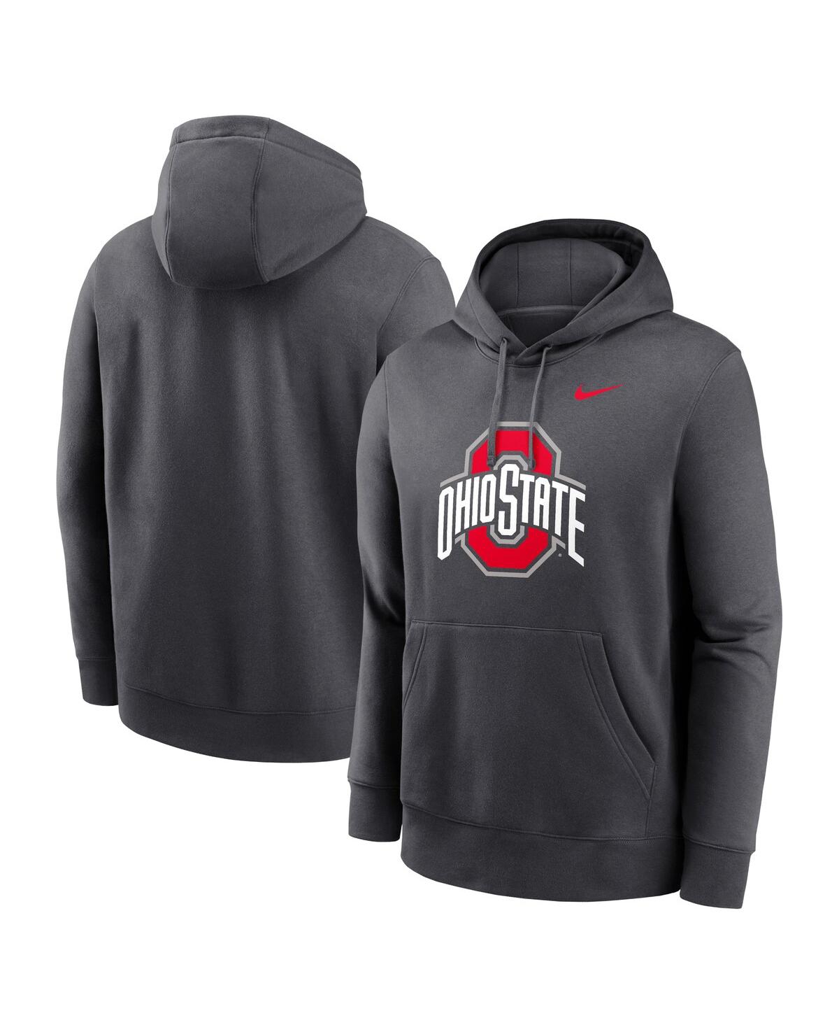Nike Anthracite Ohio State Buckeyes Primetime Evergreen Club Fleece Pullover Hoodie In Anthracite