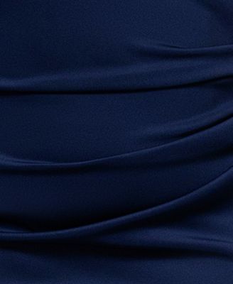 Petite Asymmetric Front Slit Evening Gown