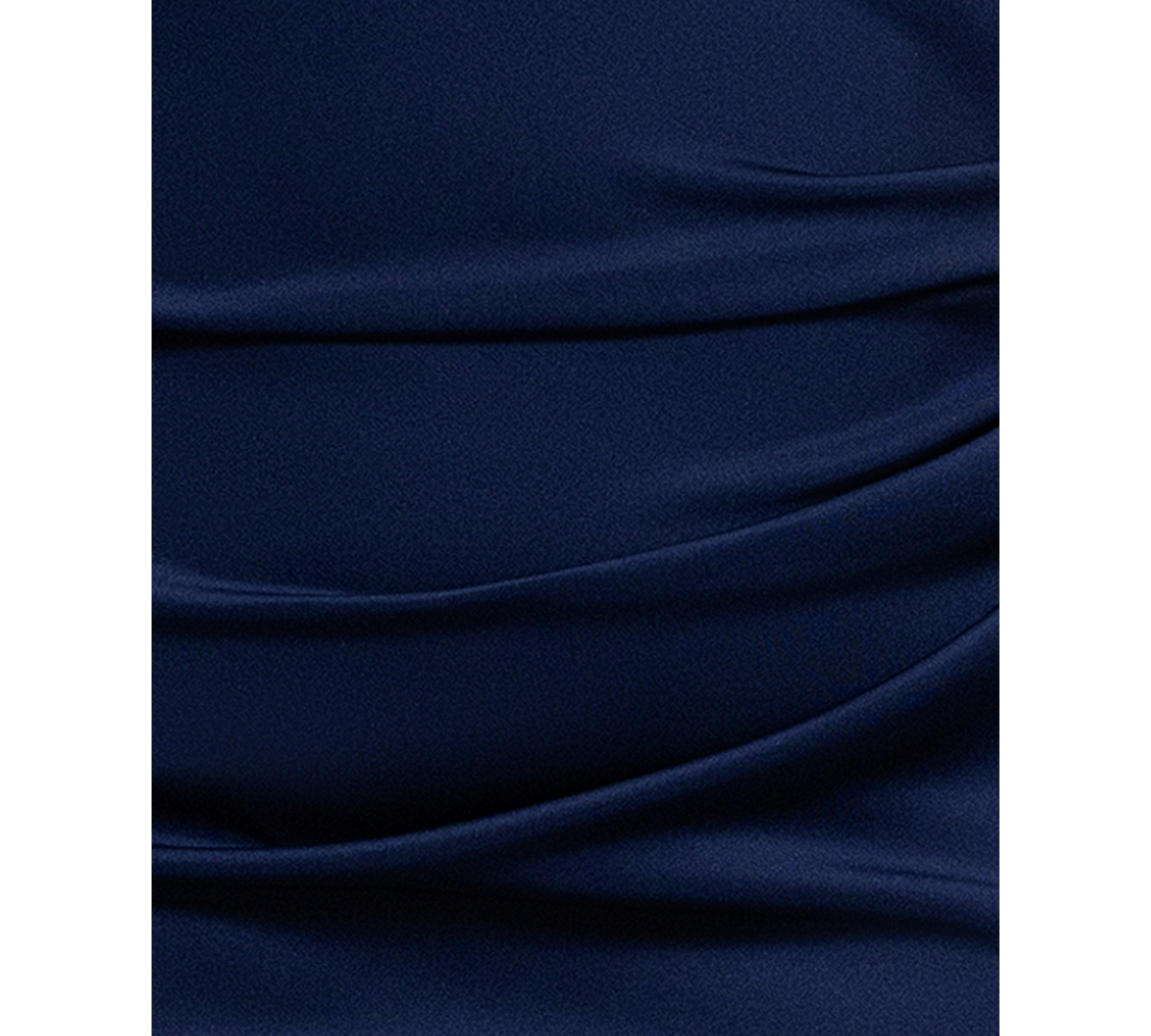 Xscape Petite Asymmetric Front Slit Evening Gown In Midnight