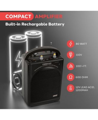 FM Radio Rechargeable PA System with Aux and Multiple Microphone Inputs
