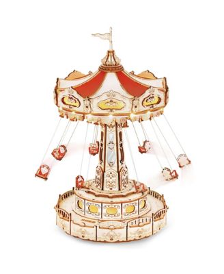 Swing Ride DIY 3D Wooden Puzzle, Gift for Birthday Children Adult,5.9'5.9''10.6''