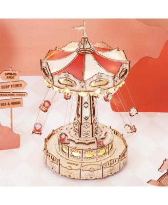 Swing Ride DIY 3D Wooden Puzzle, Gift for Birthday Children Adult,5.9'5.9''10.6''