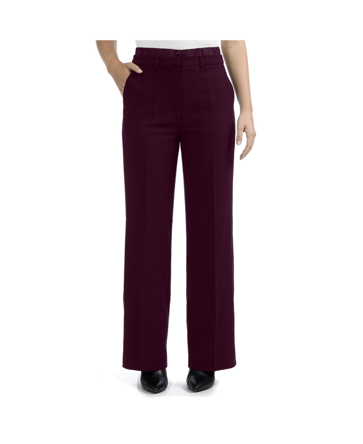 Women's Straight Leg Pant with Satin Waistband - Winetasting