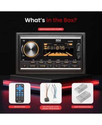 Double DIN Bluetooth MP3 Stereo Receiver with USB, AUX, AM/FM Radio, 300W