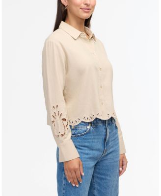 Women s Cropped Shirt with Embroidery
