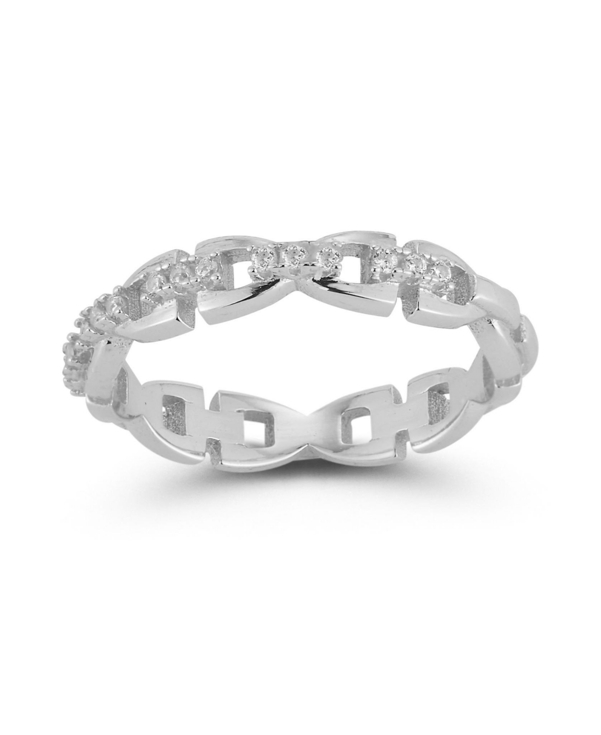 14K Gold Plated Sterling Silver Link Band Ring - Gold