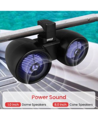 8'' Marine Bluetooth Wakeboard Speaker System with LED Lights, 300W, Black