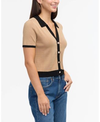 Women's Polo Sweater with Contrast Tipping