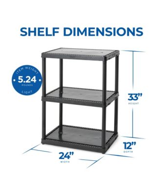3 Shelf Fixed Height Solid Light Duty Home Storage Unit