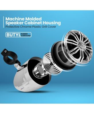 2.25   Waterproof Motorcycle Box Speakers, Compact Off-Road System, Chrome