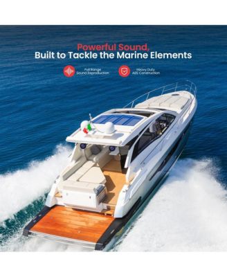 8'' Marine Bluetooth Wakeboard Speaker System with LED Lights, 300W, Black