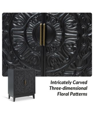 Eusebio Traditional Accent Cabinet with Hidden Drawer and Tapered Legs