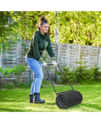 46L Lawn Roller, Push/Tow Behind Sod Roller with U Shaped Handle