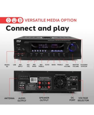 300W Stereo Receiver with Built-in iPod Docking Station - AM/FM Tuner, USB Flash & SD Card Readers, Subwoofer Control