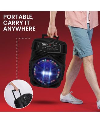 12" Portable Bluetooth PA Speaker System - Karaoke Speaker with LED Lights, USB/Micro SD/FM/BT/Aux, Remote Control, Built-in Rechargeable Battery