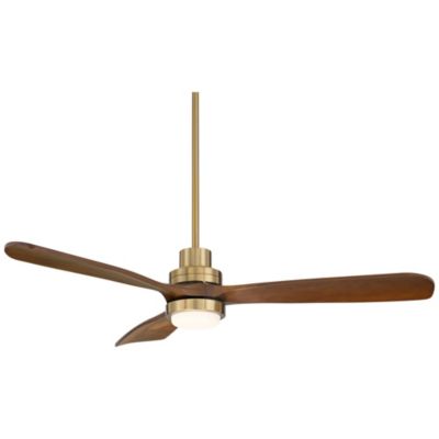 52" Delta Modern Indoor Ceiling Fan 3 Blade CCT LED Light Remote Control Soft Brass Finish Bedroom Living Room DC Motor
