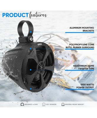 5.25   Waterproof Bluetooth Off-Road Speaker System, Amplified, 1000W