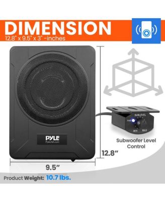 8” 600W Slim Active Car Subwoofer, Low-Profile, Under-Seat Installation