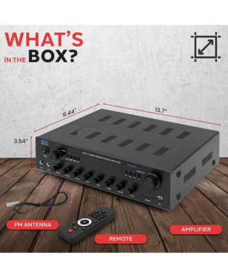 400W Bluetooth Stereo Amplifier Receiver with 3.5mm, Optical, Phono, Coaxial, FM, USB, SD, LED Display, Mic Inputs