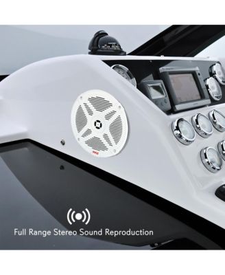 6.5" Water-Resistant Rated Marine Speakers with Wireless RF Streaming Support (Supplemental Speakers for Model: 'PLMRF65MW')