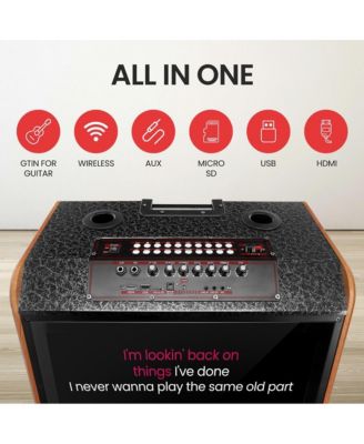 Portable Wireless BT Streaming Loudspeaker with 18.5" Touch Screen & Wireless Microphones