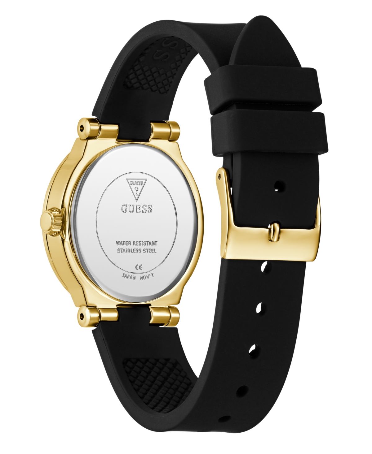 Guess Women's Analog Black Silicone Watch, 32mm In Black