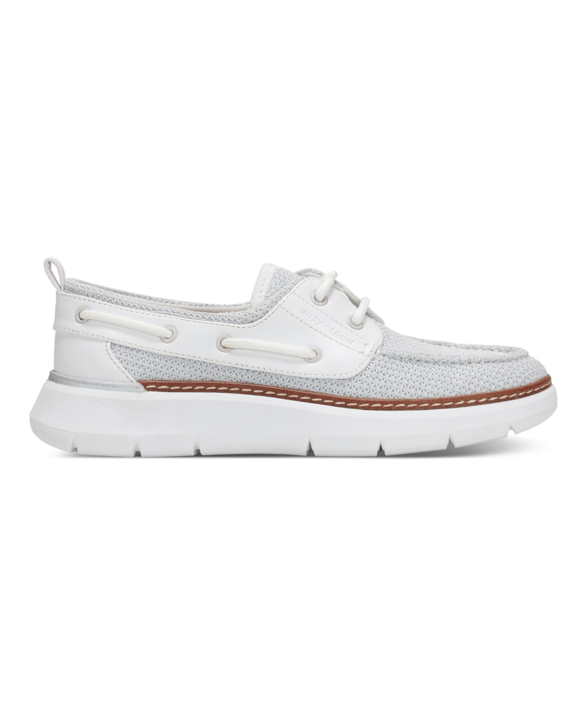 Shop Easy Spirit Women's Charter Eflex Boat Shoe Loafers In White,silver