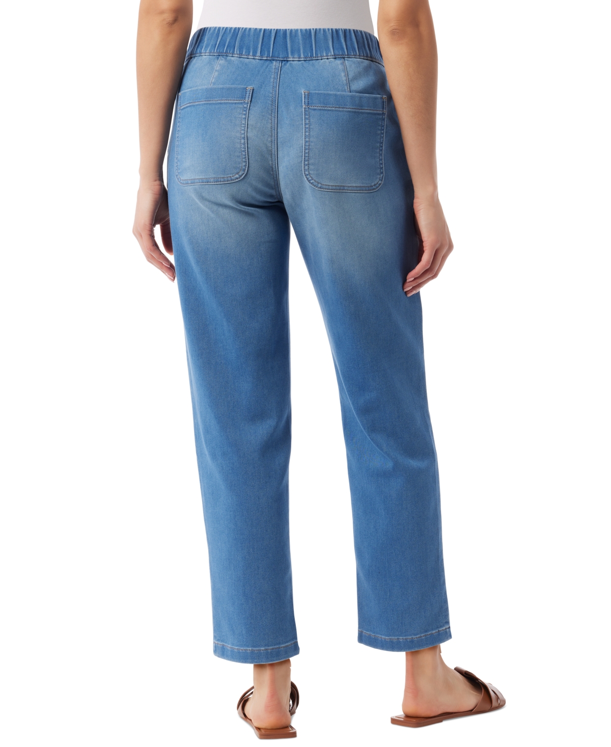 Gloria Vanderbilt Women's Knitology Anya Drawstring Straight-leg Jeans In Borgo